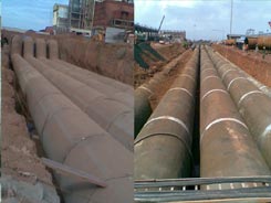 Water transmission pipeline construction